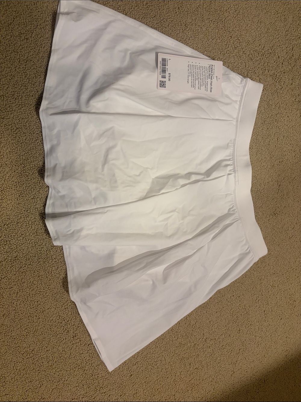 lululemon athletica White Athletic angled pleat high rise tennis skirt